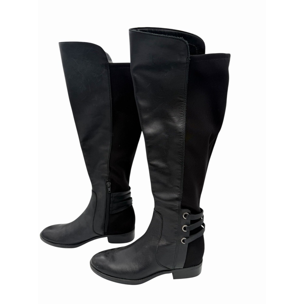 Vince Camuto Medium Calf Leather Tall‎ Shaft Boots Pauletta Black Sz 6M